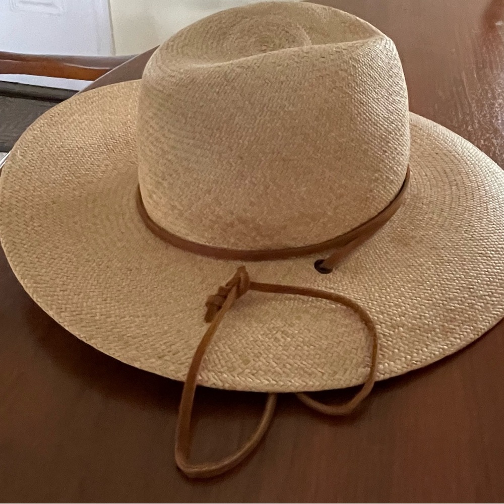 Straw hat Panama style from the J. Peterman Company, Lexington, Kentucky.